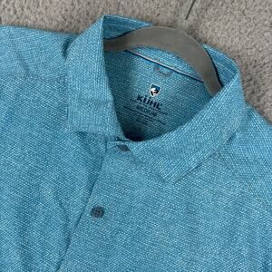 KUHL Persuadr Performance Shirt Medium Blue Chalk Gorpcore Hiking Outdoor UPF 50